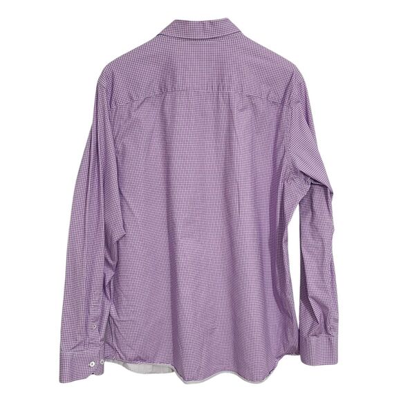 Bugatchi Oooh Cotton Tech Shirt Mens 8 Way Stretch Button Up Pink Plaid XXL - Picture 3 of 7